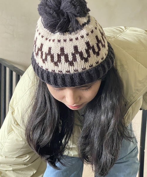 ニット帽 ニットキャップ NORDIC RETRO WOOL KNIT CAP レディース