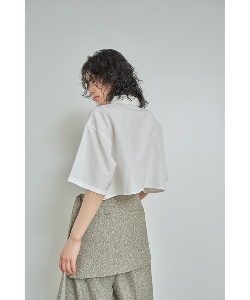 ブラウス シャツ 「ZOZOTOWN限定」LHP×織田ファッション専門学校/クロップドハーフジップシャツ_team2 レディース メンズ ZOZOTOWN限定】LHP×織田ファッション専門学校/クロップドハーフ