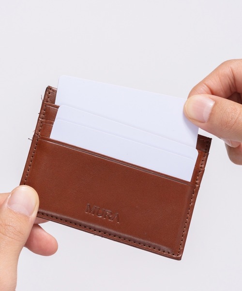 MURA（ムラ） カードケース 牛本革 コンパクト 薄型 ミニ お札入れ