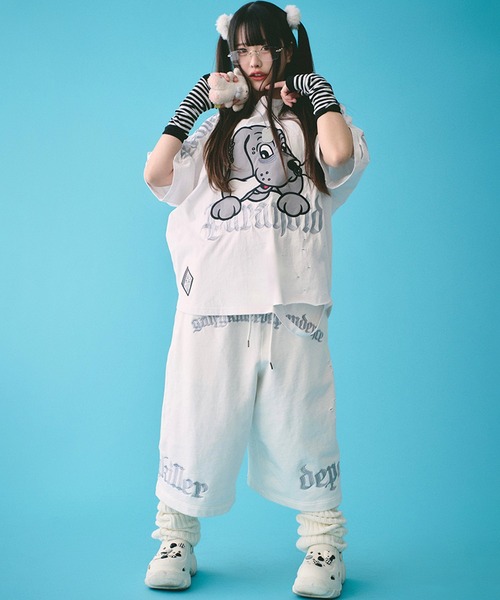 GALFY（ガルフィー）病みに染まりしダメージTシャツ メンズ レディース/半袖 GALFY tシャツ GALFY（ガルフィー）病みに染まりし反戦T
