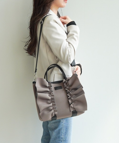 Jewelna Rose（ジュエルナローズ） ハンドバッグ フリルトートバッグ