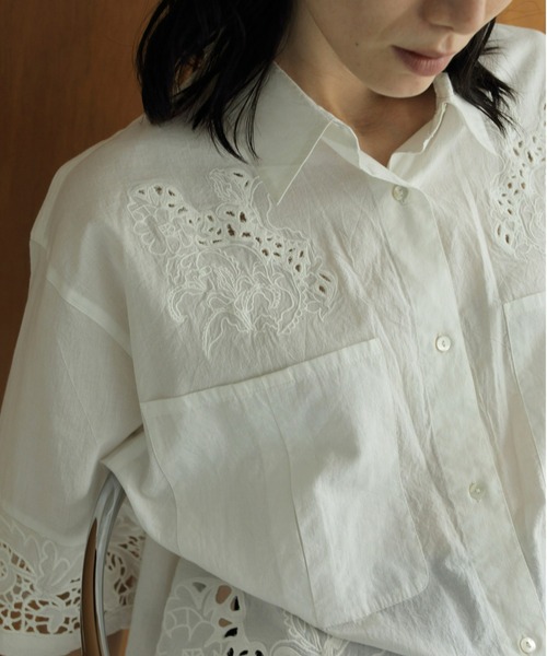 anuke（アンヌーク） ブラウス シャツ Cutwork Lace Shirts レディース