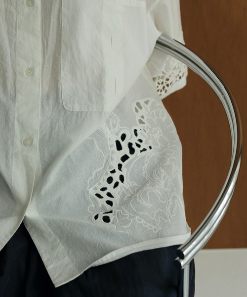 anuke（アンヌーク） ブラウス シャツ Cutwork Lace Shirts レディース
