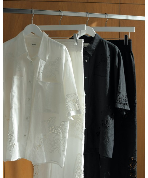 anuke（アンヌーク） ブラウス シャツ Cutwork Lace Shirts レディース
