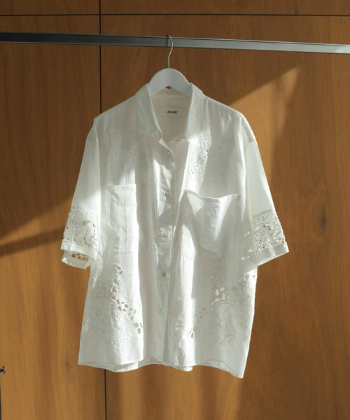anuke（アンヌーク） ブラウス シャツ Cutwork Lace Shirts レディース
