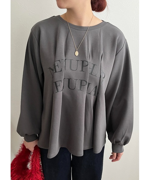tシャツ 前後２WAYロゴタックTOPS レディース