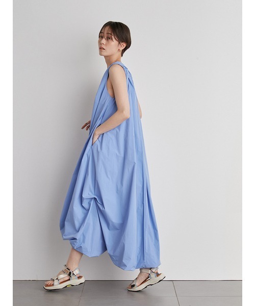 【美品】emmi エアーボリュームワンピース　0 バルーン　ノースリーブ　エミ emmi ノースリーブワンピース 0 ブルー レディース : ZOZOTOWN Yahoo