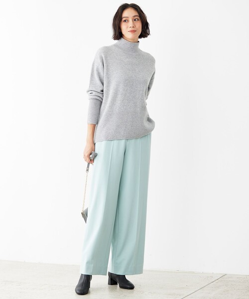 パンツ TRギャバ裏起毛ワイド パンツ レディース_10