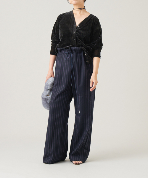 IENA LA BOUCLE カーディガン チュールフロッキーVカーディガン 