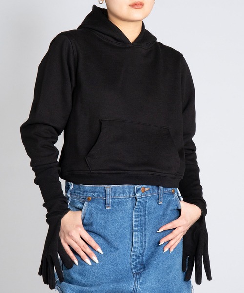 パーカー PROTOTYPES(プロトタイプス) CROPPED GLOVE HOODIE レディース