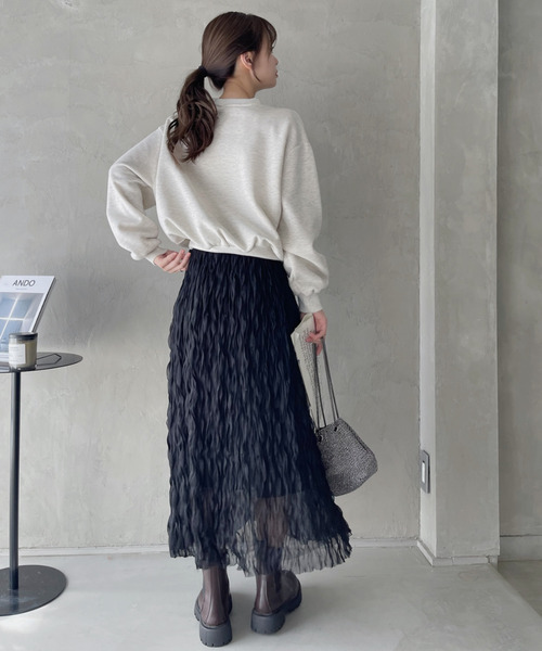 【新品】july nine ゆるふわスカート TREOVER ロング スカート 「6色展開」春大活躍！ チュール ワッシャー