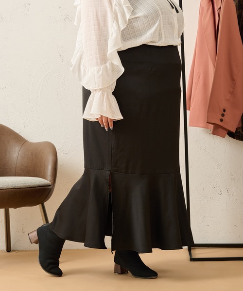 Louiosy ルオシー　レース刺繍スカート　大きいサイズ3L Louiosy スカート 「大きいサイズ」コットンレースデザイン