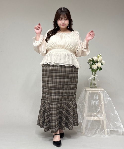 Louiosy ルオシー　レース刺繍スカート　大きいサイズ3L Louiosy ルオシー レース刺繍スカート 大きいサイズ3L - メルカリ