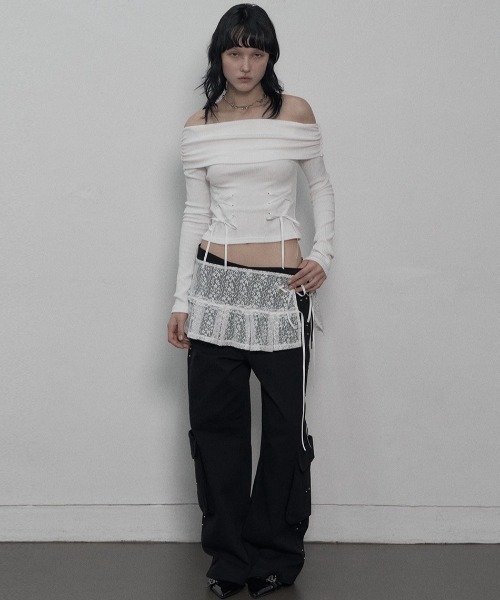 tシャツ 「SETUP‐EXE」CORSET OFF-SHOULDER TOP レディース SETUPEXE tシャツ 「SETUP‐EXE」CORSET OFF-SHOULDER TOP