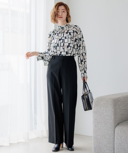 23区（ニジュウサンク） パンツ 「洗える」ウォームストレッチ ワイド