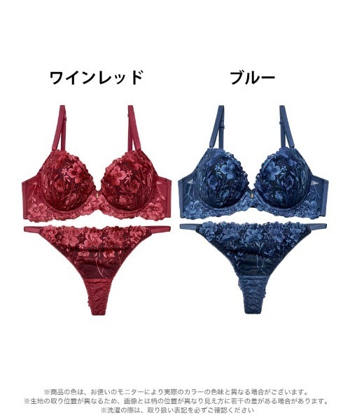 ブラジャー ショーツセット シャルム ディープ フラワーブラジャー