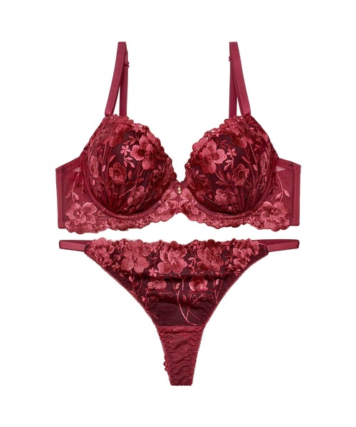 ブラジャー ショーツセット シャルム ディープ フラワーブラジャー
