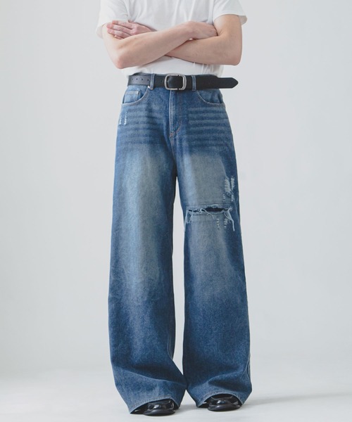 ダメージバギーデニム LEVI'S リーバイス 503 ワイド バギー デニム ダメージ グランジ