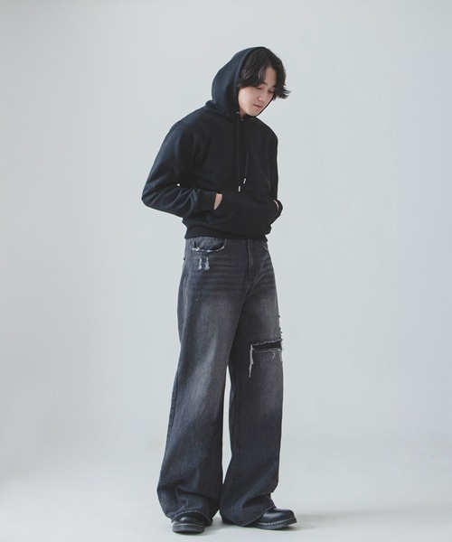 バギージーンズ ダメージデニム セール】damage denim pants/ダメージデニム クラッシュデニム