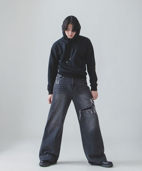 WANNA LFSE 55 jeans 黒 M ダメージデニム ワナ WANNA / L.F.S.E 55 DISTRESSED JEANS / INDIGO - GANGSTA
