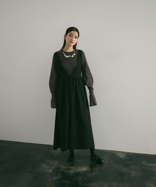 ゆー様 ジャンスカ S黒 ジャンパースカート 深Vバックネットジャンスカ : ZOZOTOWN