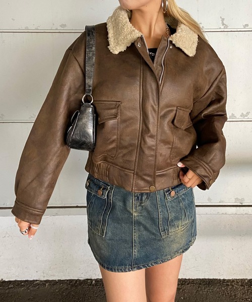 non-hedge（ノンヘッジ） ブルゾン アウター ボアボンバージャケット