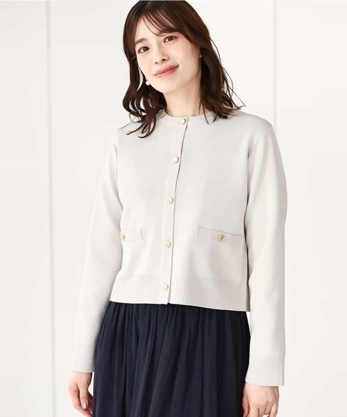 OFUON（オフオン） カーディガン ジャケットライクニットカーディガン