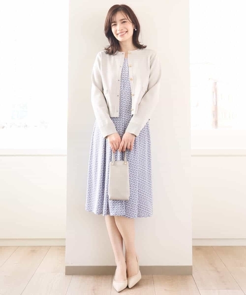 オフオン（OFUON）/ジャケットライクニットカーディガン/洗える/WEB限定 OFUON（オフオン） カーディガン ジャケットライクニットカーディガン