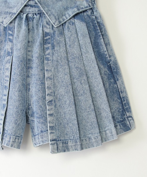 ikka スカート WASHデニムWラップキュロット（120~160cm