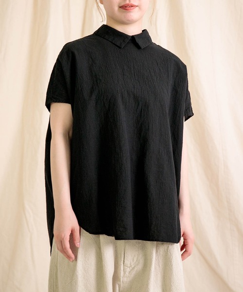 【★20%OFF】SALE セール prit プリット 服 綿麻 平織 スリーブレス 衿付 プルオーバー P82537 レディース ブランド トップス シャツ ブラウス 半袖 春 夏 prit ブラウス シャツ 「prit」 綿麻平織 スリーブレス衿付プル