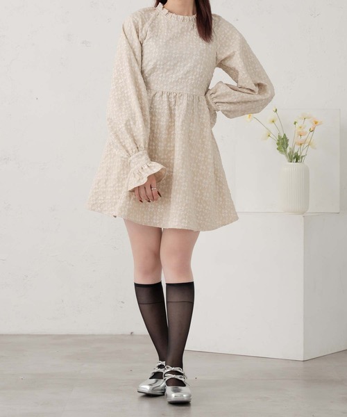 Ambre Neige ワンピース jacquard lace up dress / ジャガード