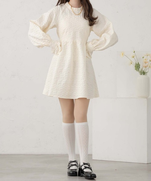 Ambre Neige ワンピース jacquard lace up dress / ジャガード
