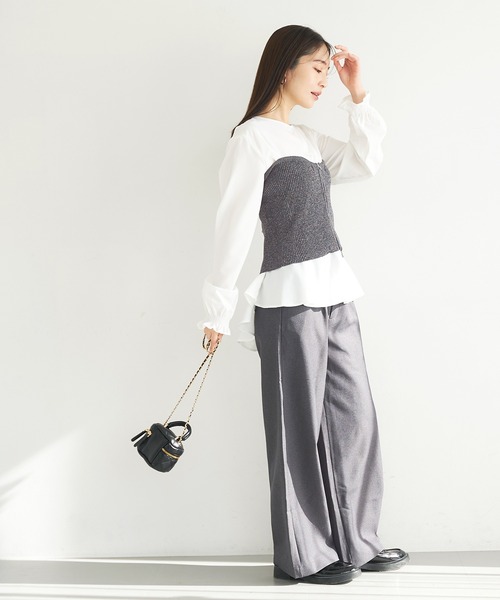 ohotoro ニットベスト　ビスチェ　チューブトップ mixed tube knit | OHOTORO