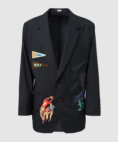 KHOKI ジャケット テーラードジャケット Pinstripe-pattern