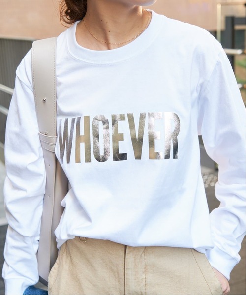 スピックアンドスパン　箔ロゴプリントロンT Spick＆Span tシャツ 「追加」箔ロゴプリントロンT レディース