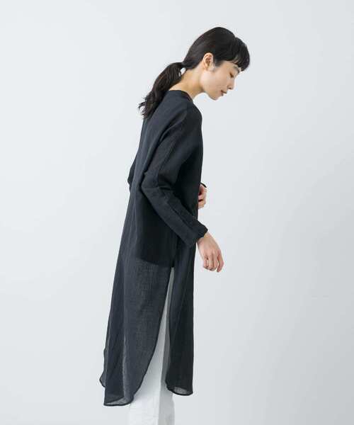 美品　かぐれ　ガーゼロングチュニック　ブラック かぐれ チュニック ガーゼロングチュニック : ZOZOTOWN Yahoo!店