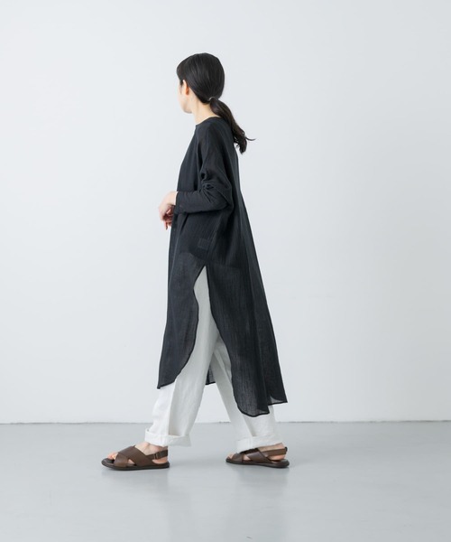 美品☆ かぐれ アーバンリサーチ ダブルガーゼチュニックシャツ 黒 楽天市場】レディスシャツ(【予約】ダブルガーゼチュニック