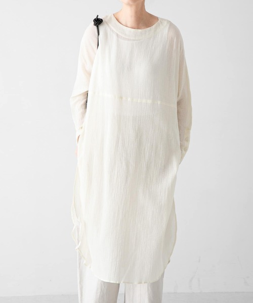 極上美品 24SS kagure かぐれ ガーゼロングチュニック 定価1.6 極上美品 24SS kagure かぐれ ガーゼロングチュニック 定価1.6