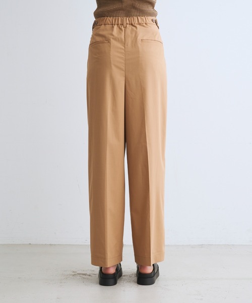 three dots パンツ ストレッチタイプライター タックワイド