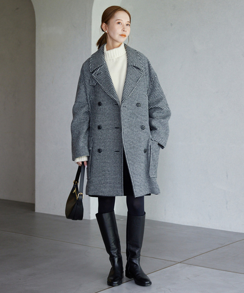 「SLOBE IENA」 ピーコート 36 ネイビー レディース_画像9