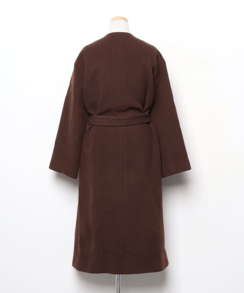 ✨Super Beauty ✨ノーカラーコート✨42 Lサイズ✨ブラウン✨美品✨ BEAUTY＆YOUTH UNITED ARROWS ノーカラーコート L ブラウン レディース