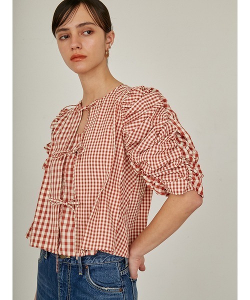ブラウス シャツ 「LA PEAU DE GEM」softteck gather shirt/ソフトテックギャザーシャツ レディース セール】【LA PEAU DE GEM】softteck gather shirt/ソフトテック