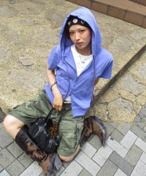 HTHフルジップパーカー　短丈 HTH パーカー short sleeve zip hoodie レディース : ZOZOTOWN Yahoo