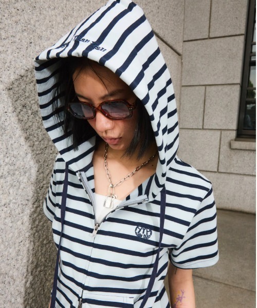 HTH パーカー Assort Short sleeve zip hoodie レディース : ZOZOTOWN