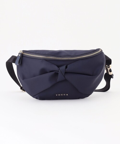 本日まで☆美品☆TOCCA ネイビー ボディバッグ TOCCA ウエストポーチ ウエストバッグ RIBBON KNOT BODY BAG