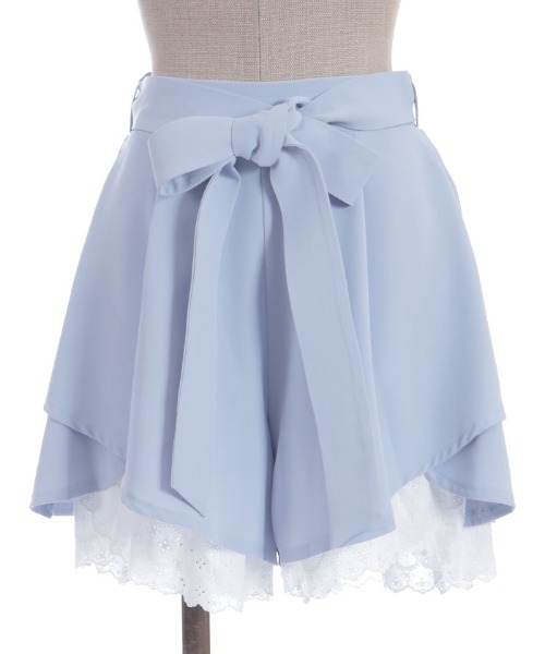 axes femme POETIQUE パンツ コットン裾フリルキュロット レディース
