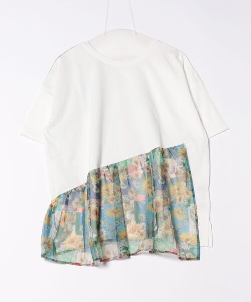 tシャツ 552257：ひまわりと狐のパッチワーク柄 2wayプルオーバー レディース