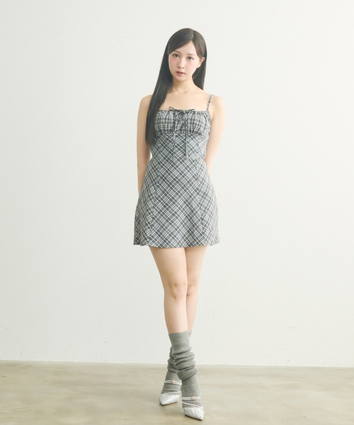 チェック柄 キャミソールワンピース ドレス Aライン O'NEIL of DUBLIN｜TARTAN CAMISOLE DRESS タータンキャミソール
