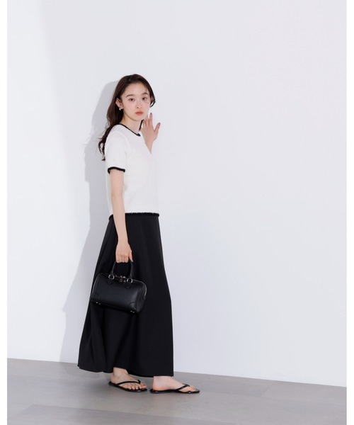 ニット セーター ミニフリンジバイカラーニット レディース N.Natural Beauty Basic ニット セーター ミニフリンジバイ
