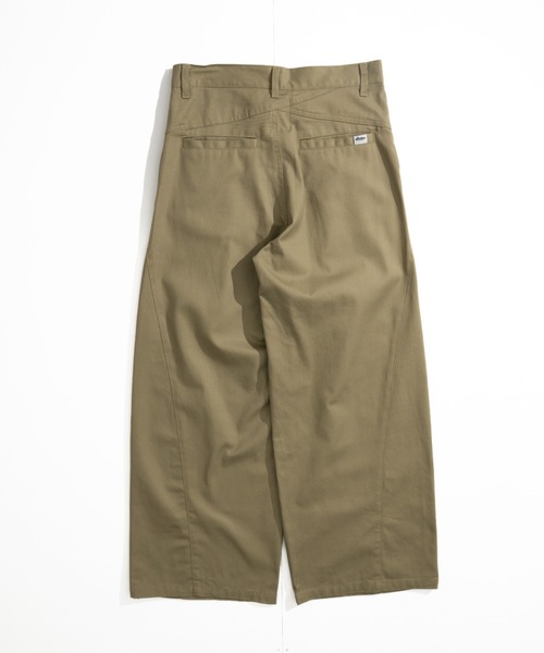 Adoon plain チノパン Two-Tuck Wide Structured Chino Pants